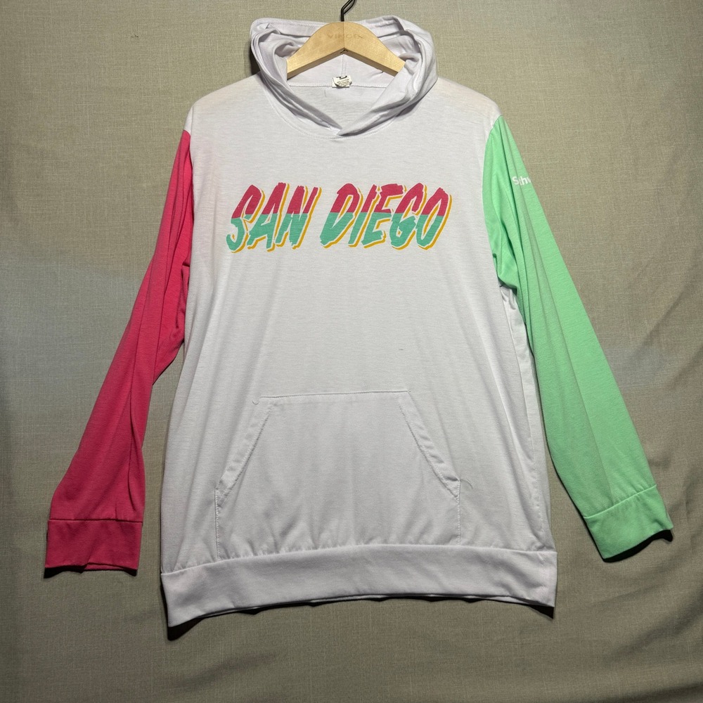 San Diego Padres Hoodie Mens M White LS City Connect MLB Baseball